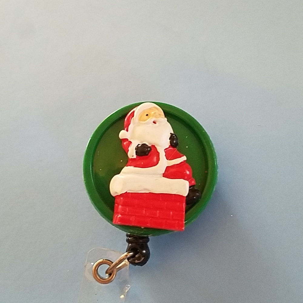 Santa Retractable Name Badge Holder